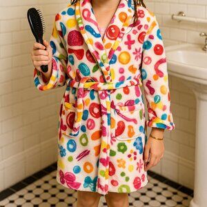 DYLAN’S CANDY BAR Colorful Super Soft Fleece Candy Patterned Robe